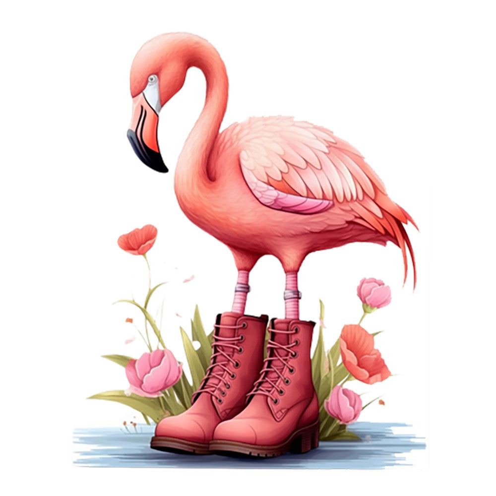 Flamingos in Boots Fabric Panel 5