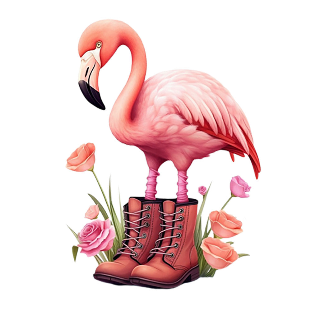 Flamingos in Boots Fabric Panel 6