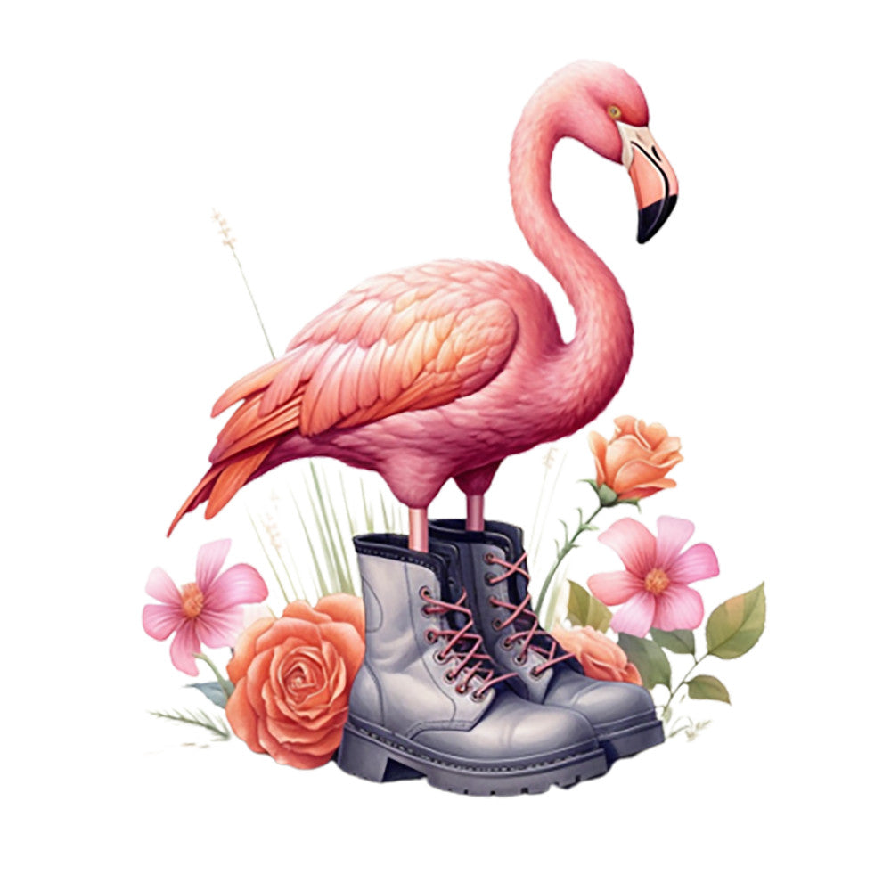 Flamingos in Boots Fabric Panel 7