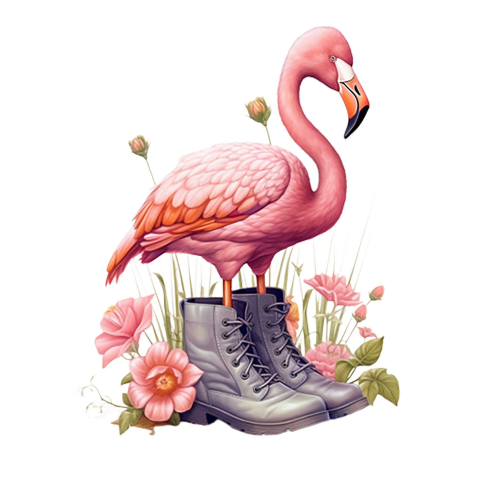 Flamingos in Boots Fabric Panel 8