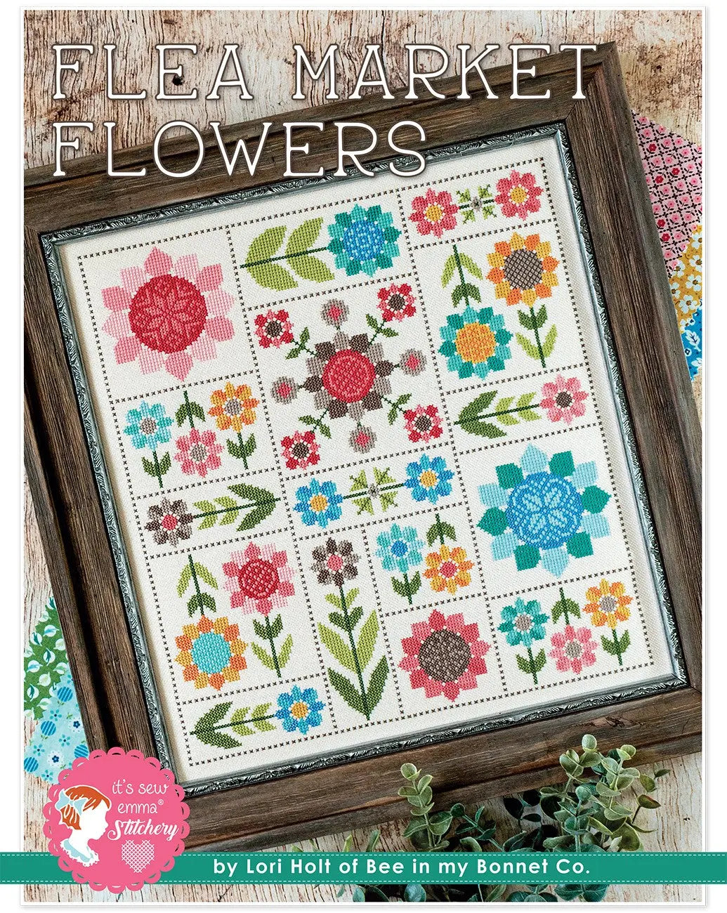 Flea Market Flowers Cross Stitch Pattern - Linda's Electric Quilters
