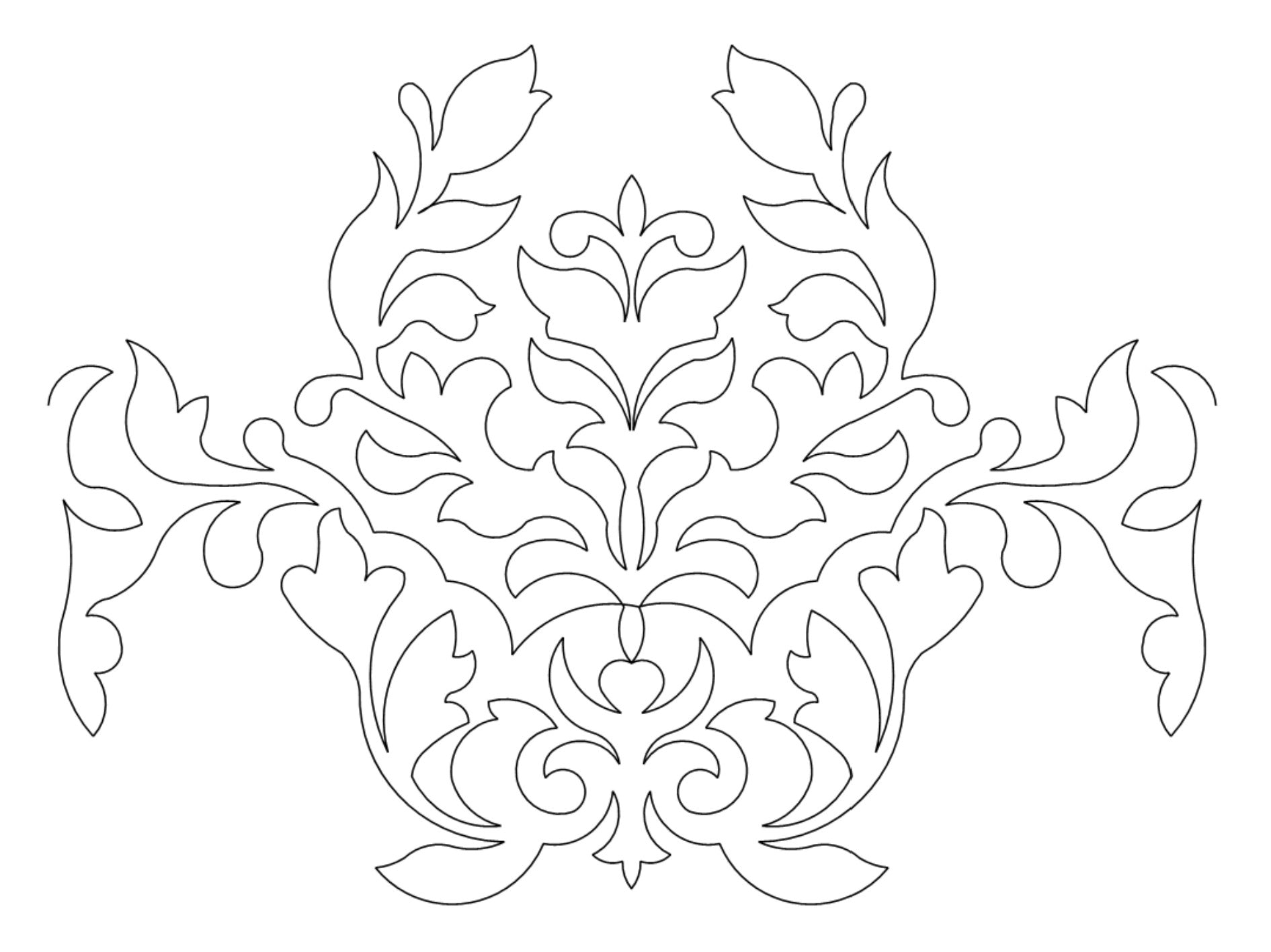 Fleur Digital E2E Wildflower Quilting Pantograph Close Up