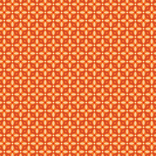 Flora & Fauna: Midnight - Diamonds - Apricot 44" / 45" Fabric Per Yard