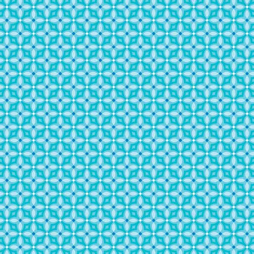 Flora & Fauna: Midnight - Diamonds - Aqua 44" / 45" Fabric Per Yard The Fabric Company