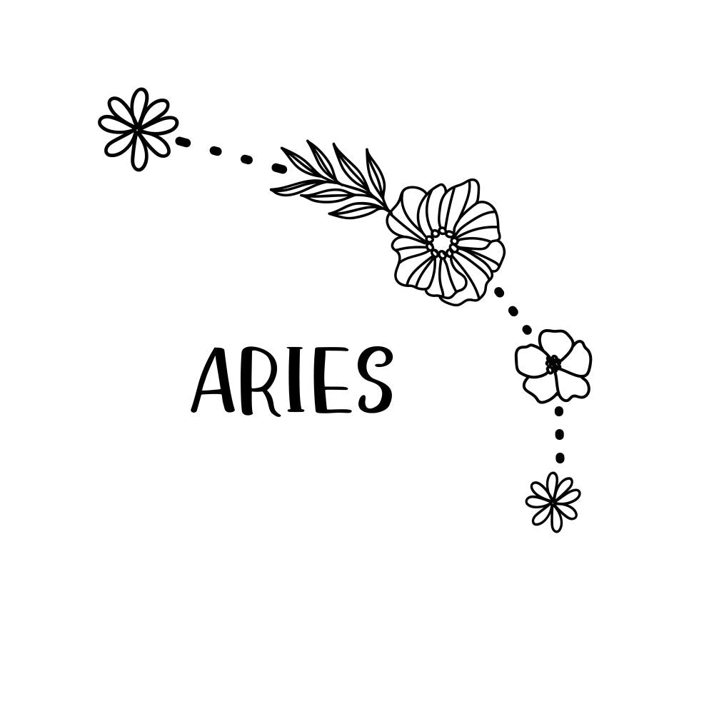Floral Astrology Signs Fabric Panel 1