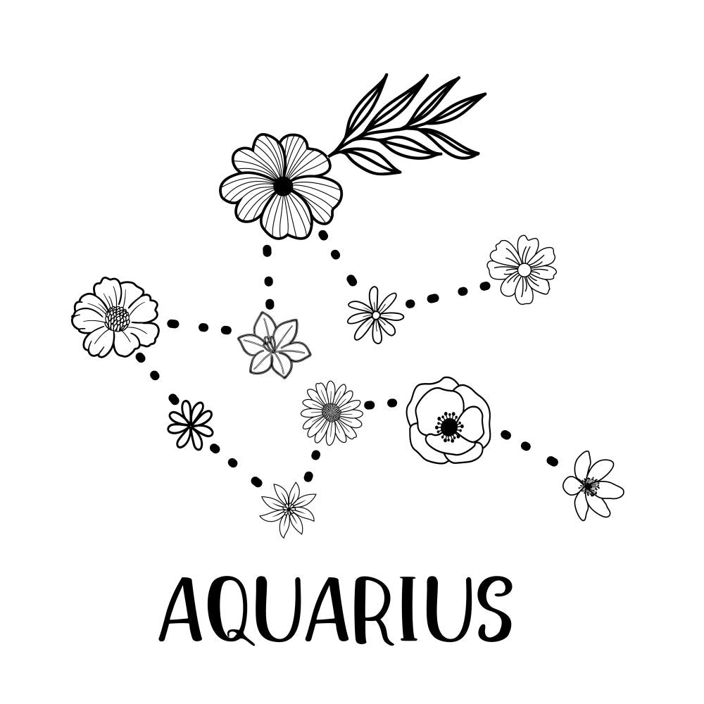 Floral Astrology Signs Fabric Panel 11