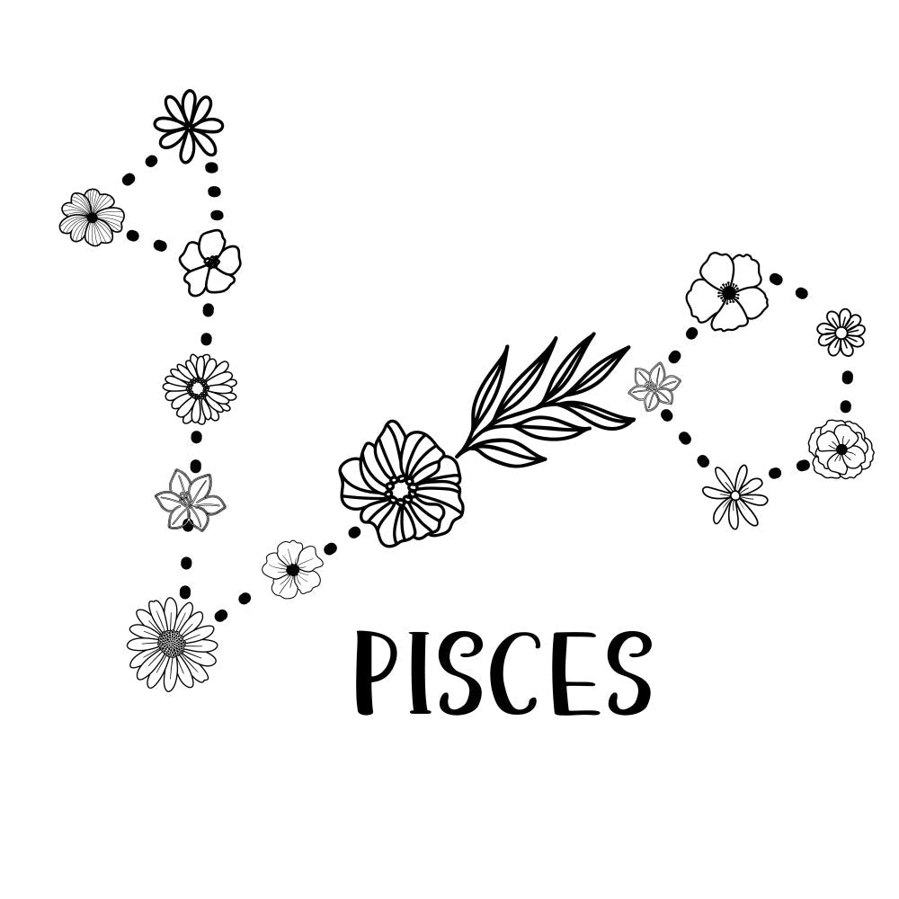 Floral Astrology Signs Fabric Panel 12