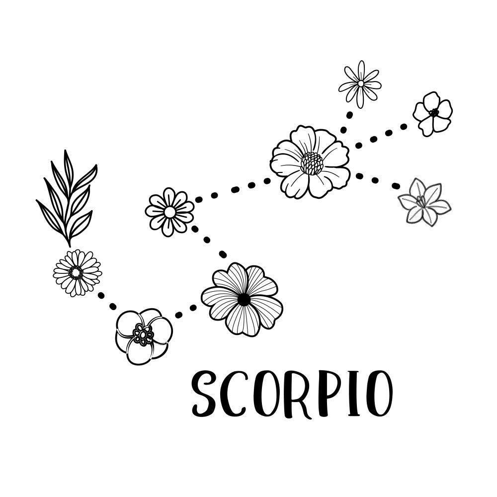 Floral Astrology Signs Fabric Panel 9