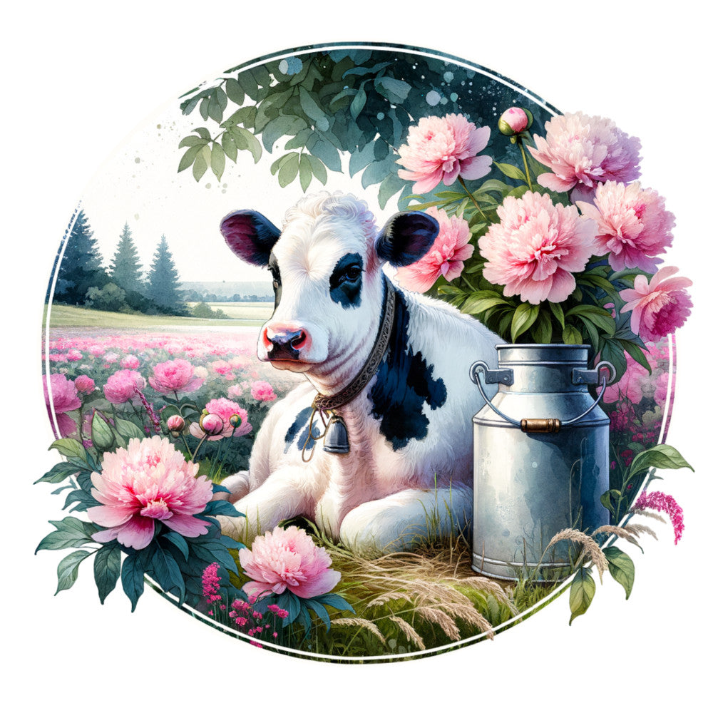 Floral Cows Fabric Panel 10
