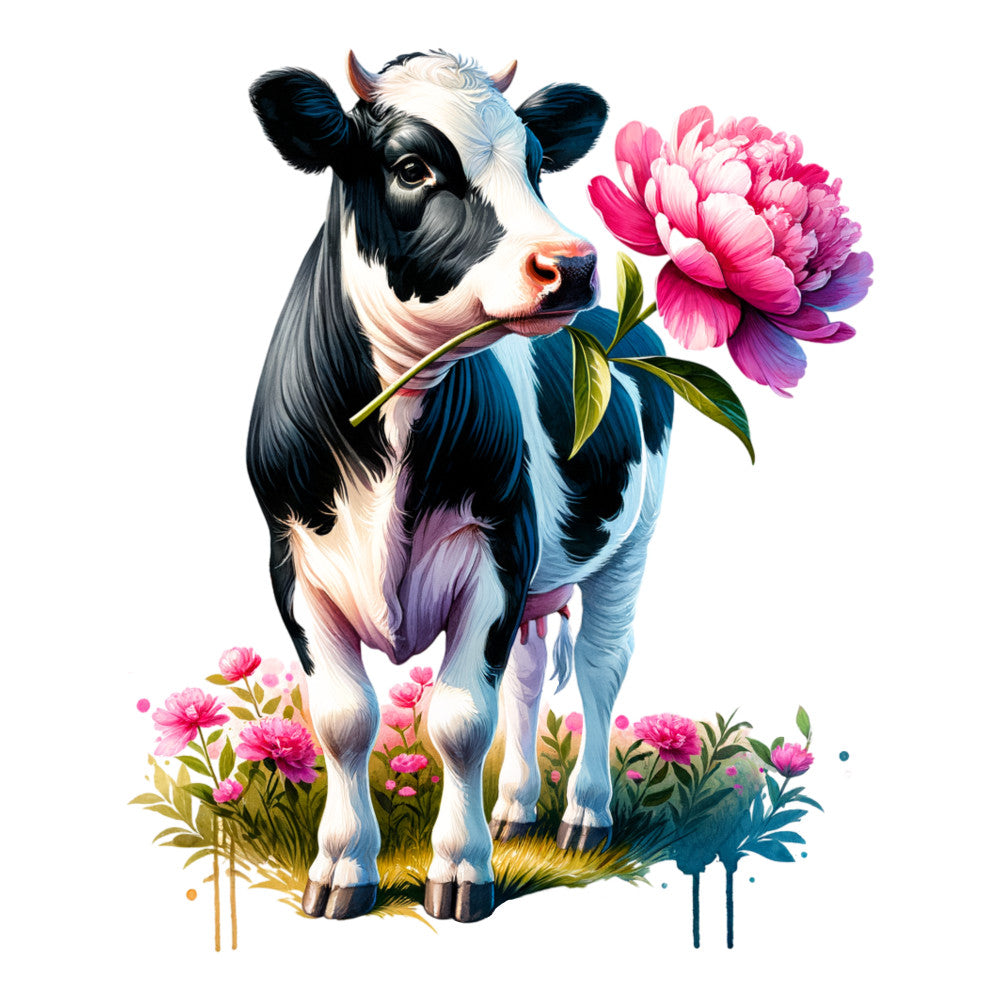 Floral Cows Fabric Panel 4