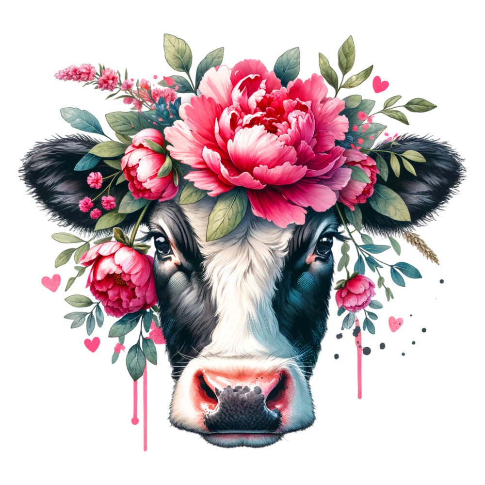 Floral Cows Fabric Panel 6