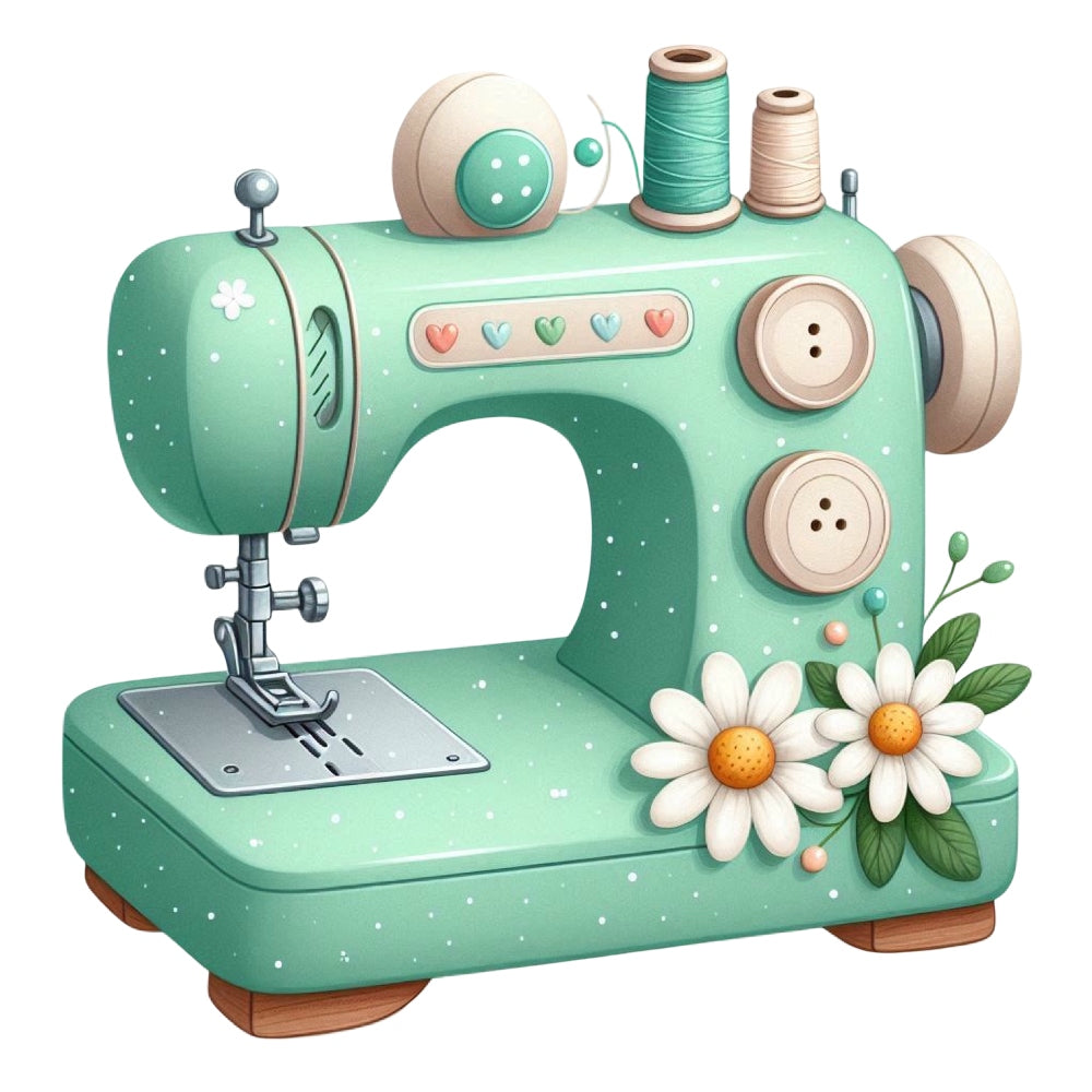 Floral Cute Sewing Machine Fabric Panel 21 QuiltingFabricPanels