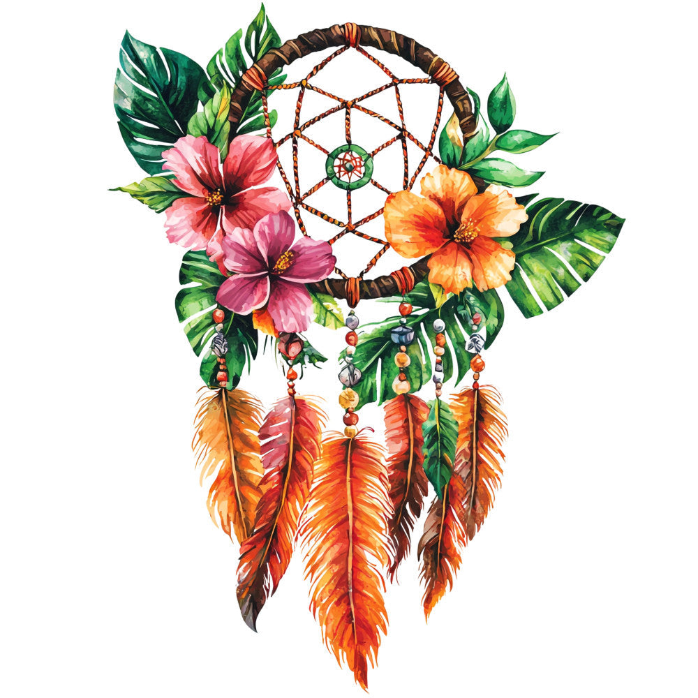 Floral Dreamcatcher Fabric Panel 20 QuiltingFabricPanels