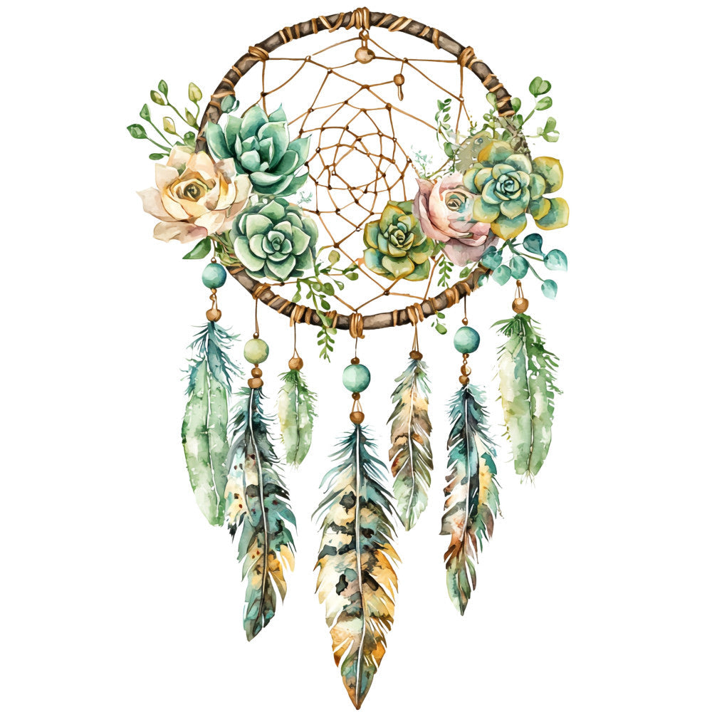 Floral Dreamcatcher Fabric Panel 23