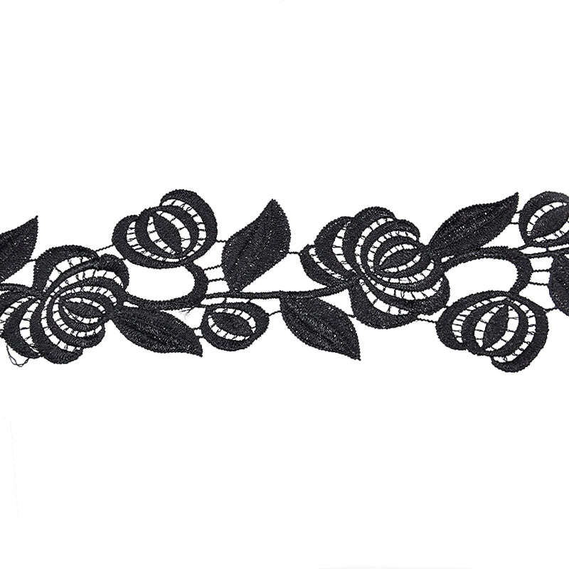 Floral Embroidered Venise Lace, 1 3/4-inch X 5 Yards – Rose Vine Border Trim for Bridal, Evening Gowns & DIY Sewing