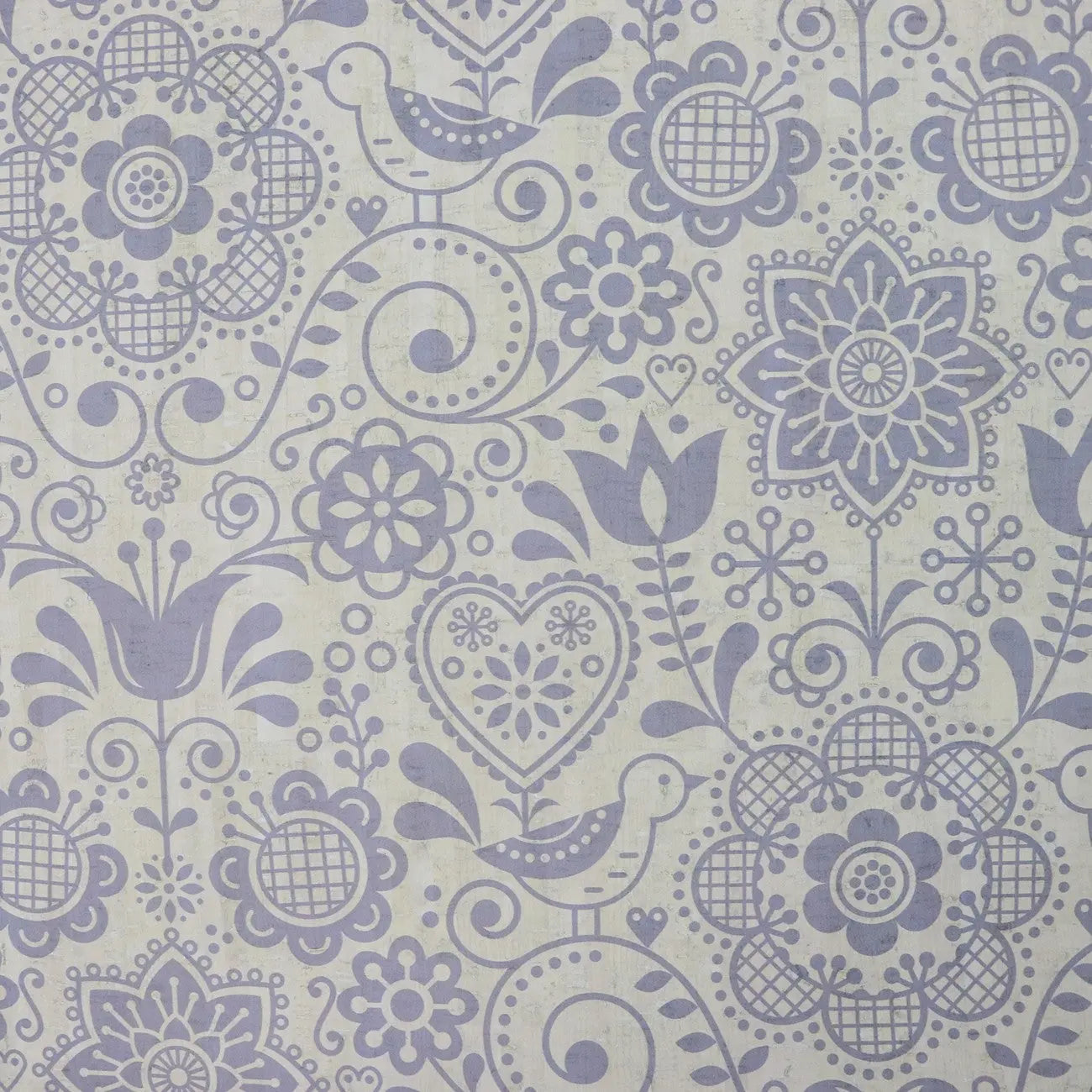 Floral Folk Art Pro Cork 1/2 Yard - Linda's Electric Quilters