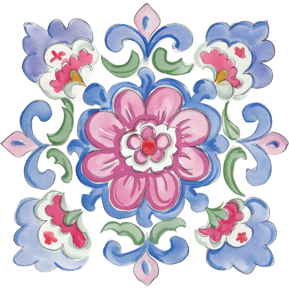 Floral Kaleidoscope Fabric Panel 1