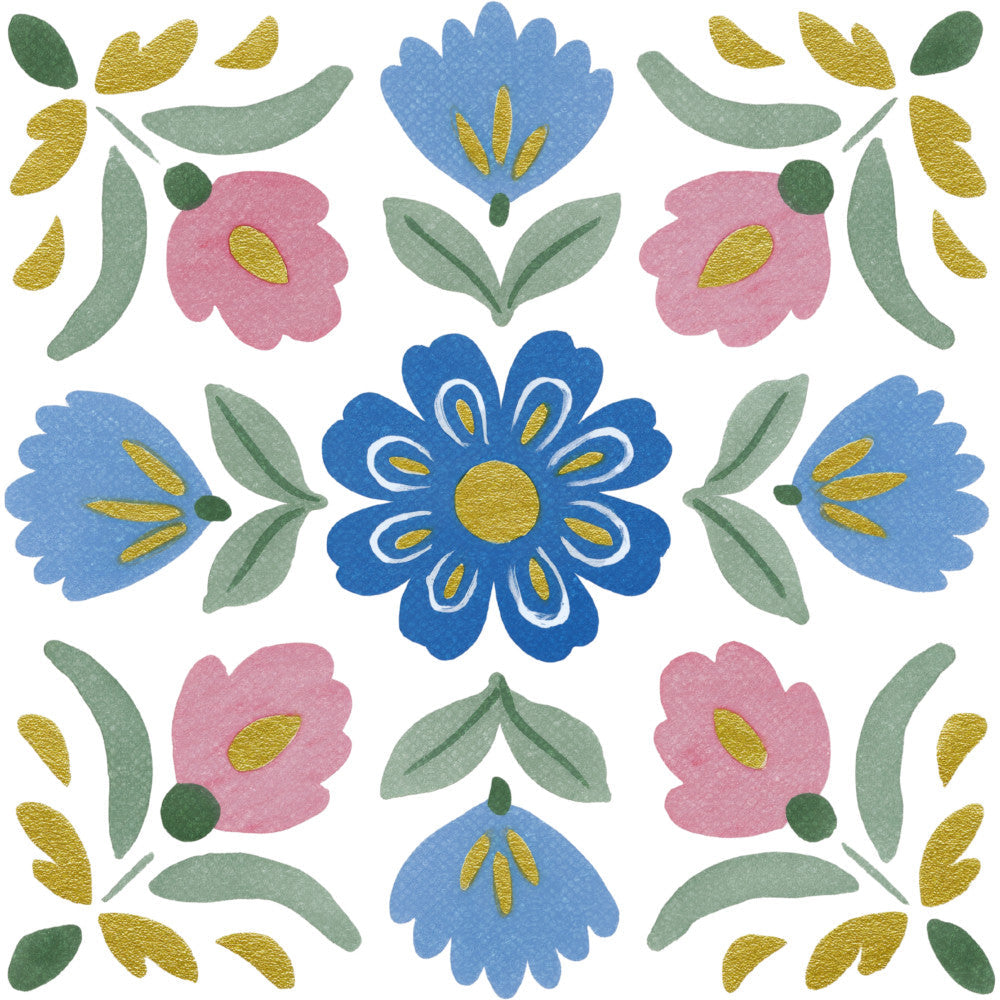 Floral Kaleidoscope Fabric Panel 12