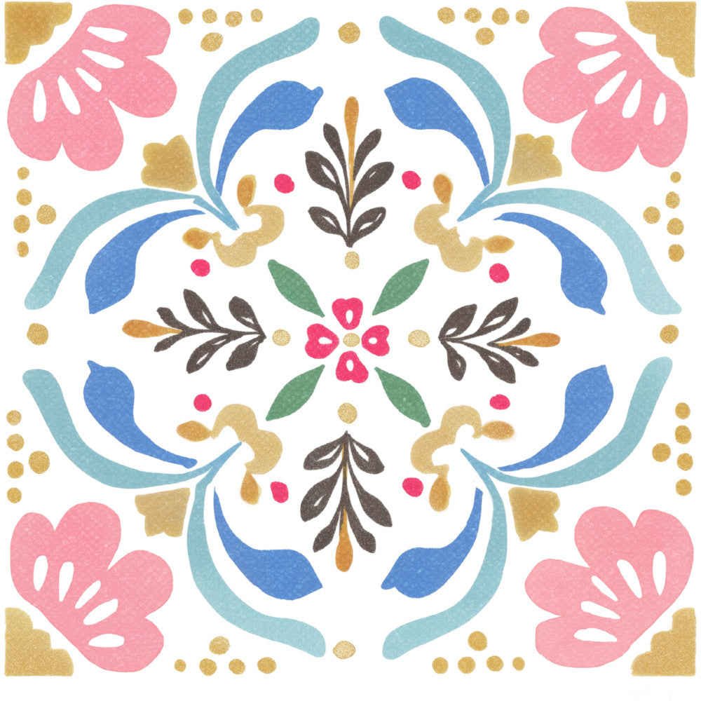 Floral Kaleidoscope Fabric Panel 24