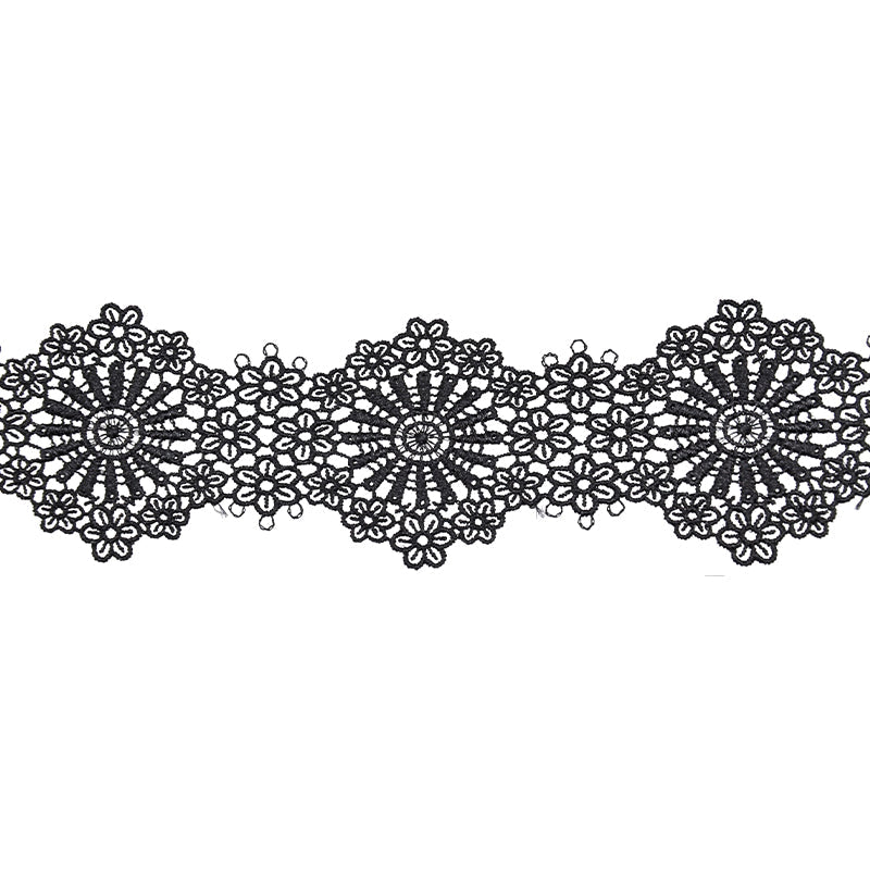 Floral Medallion Venise Lace Trim, 1 1/2-inch X 5 Yards – Scalloped Daisy Lace Edging for Bridal & Vintage Sewing