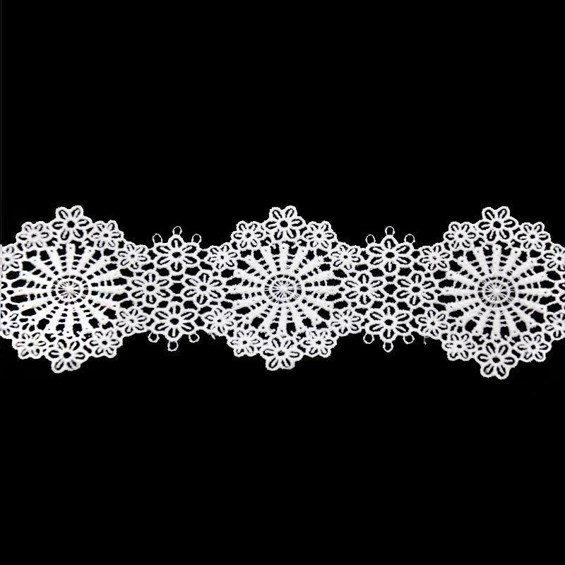 Floral Medallion Venise Lace Trim, 1 1/2-inch X 5 Yards – Scalloped Daisy Lace Edging for Bridal & Vintage Sewing