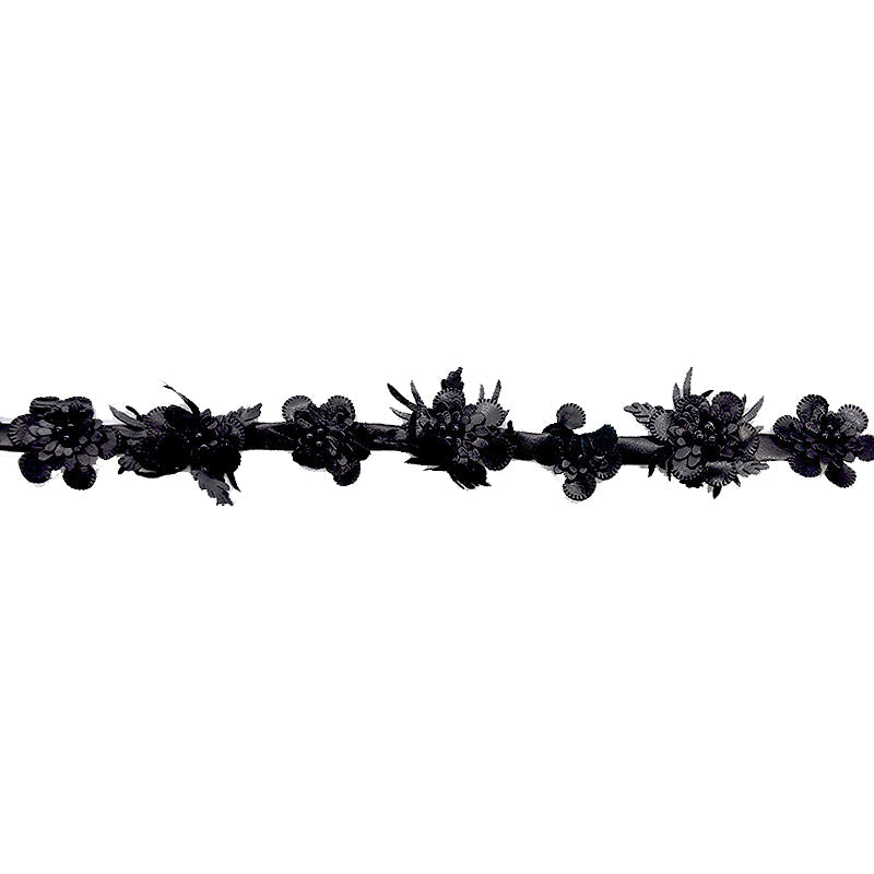 Floral Vinyl Trim - 2" Width (10 Yard Roll) - BFV-50-02 Black