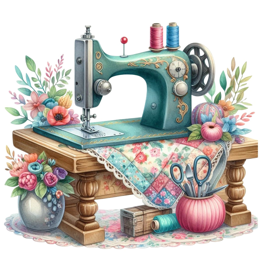 Floral Cute Sewing Machine Fabric Panel 13