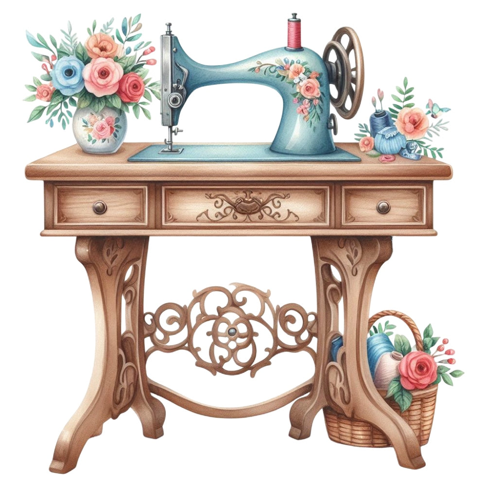 Floral Cute Sewing Machine Fabric Panel 5
