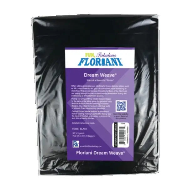 Floriani Dream Weave (Fusible) Black 30" x 3 yds - Linda's Electric Quilters