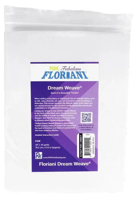 Floriani Dream Weave (Fusible) White 30" x 3 yds - Linda's Electric Quilters