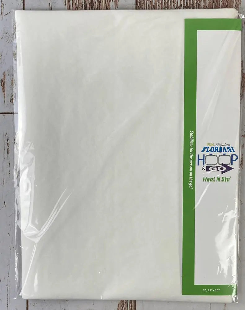 Floriani Hoop N Go 15" Heat N Sta Fusible Tearaway -FHS 15"x20" - 25 PK - Linda's Electric Quilters