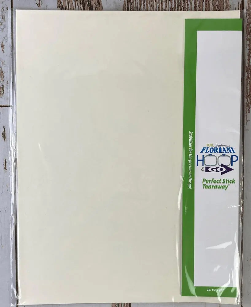 Floriani Hoop N Go 15" Perfect Stick Tearaway -FPS 15"x20" - 25 PK - Linda's Electric Quilters