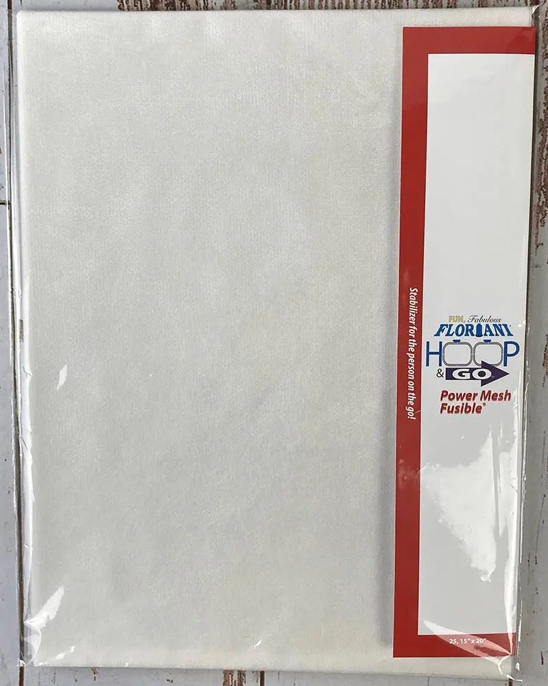 Floriani Hoop N Go 15" Power Mesh Natural Fusible -FPMNAF 15"x20"-25PK - Linda's Electric Quilters