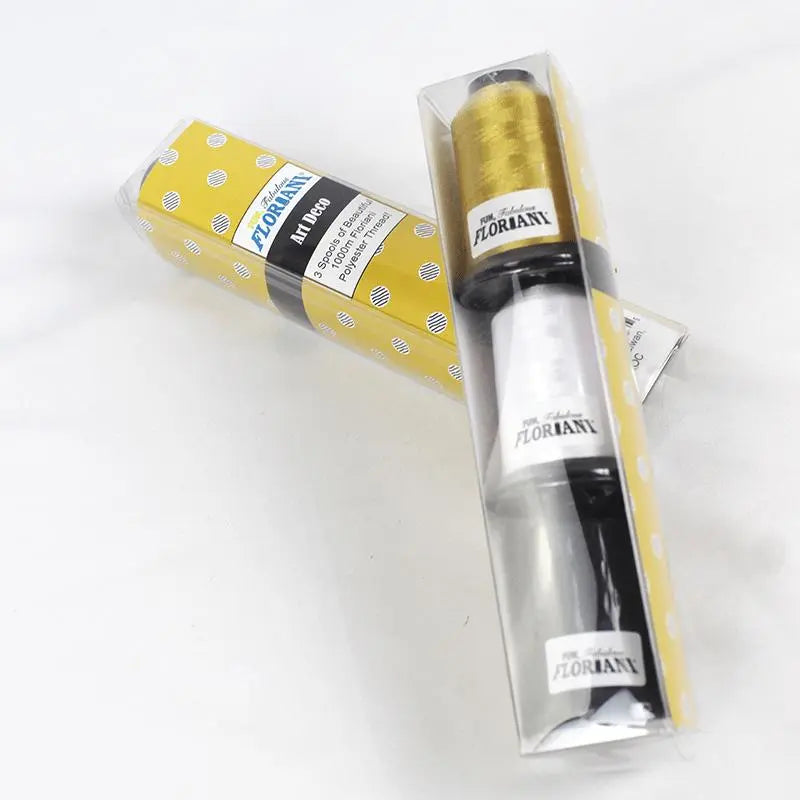 Floriani Thread 3 SPOOL SET - ART DECO Black & White - Linda's Electric Quilters