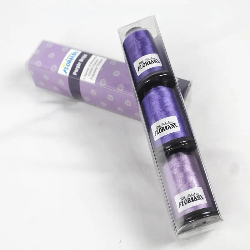 Floriani Thread 3 SPOOL SET - PURPLE REIGN PURPLE - Linda's Electric Quilters