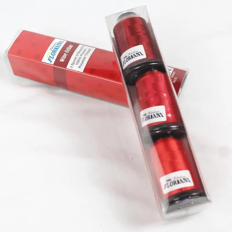 Floriani Thread 3 SPOOL SET - WINE CELLAR RED - Linda's Electric Quilters