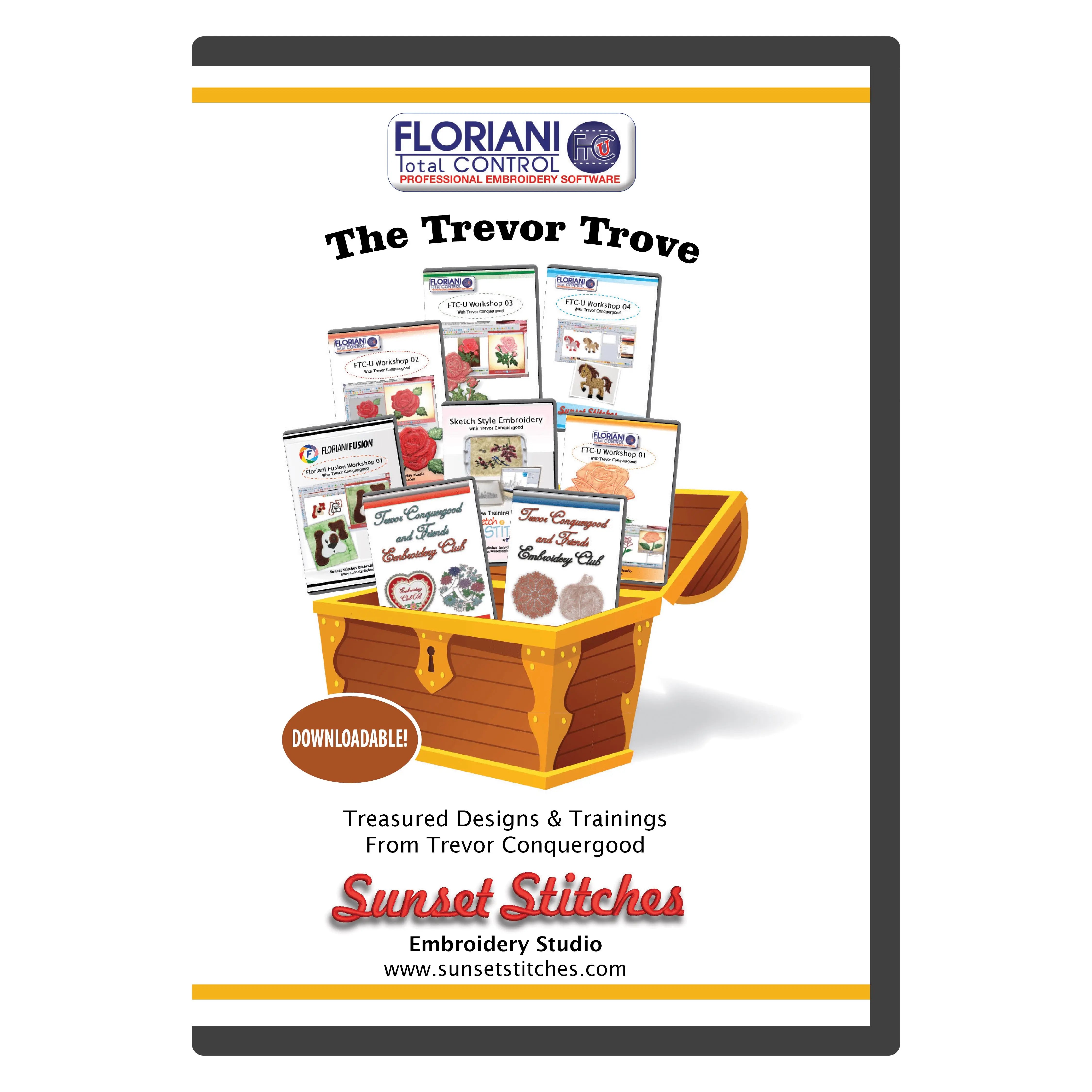 Floriani Trevor's Trove DVD Collection - Linda's Electric Quilters