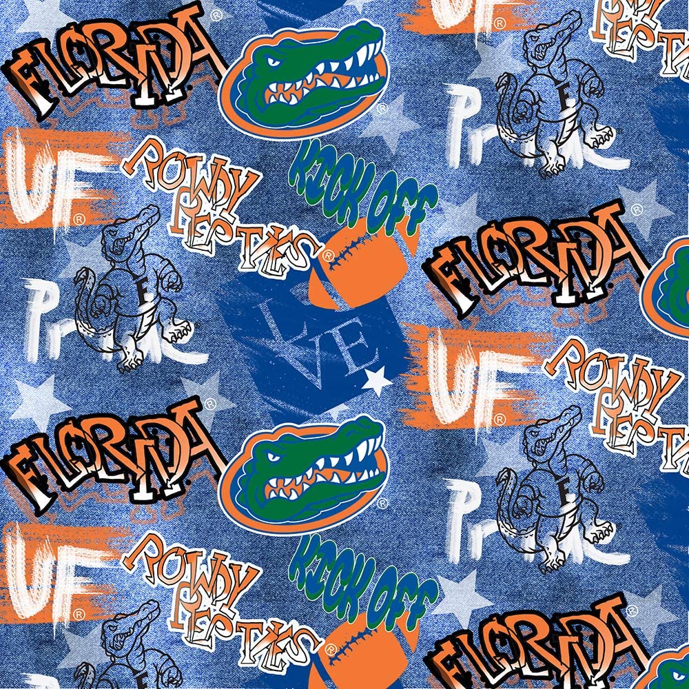 Florida Gators - Graffiti 44"/45" Fabric per yard
