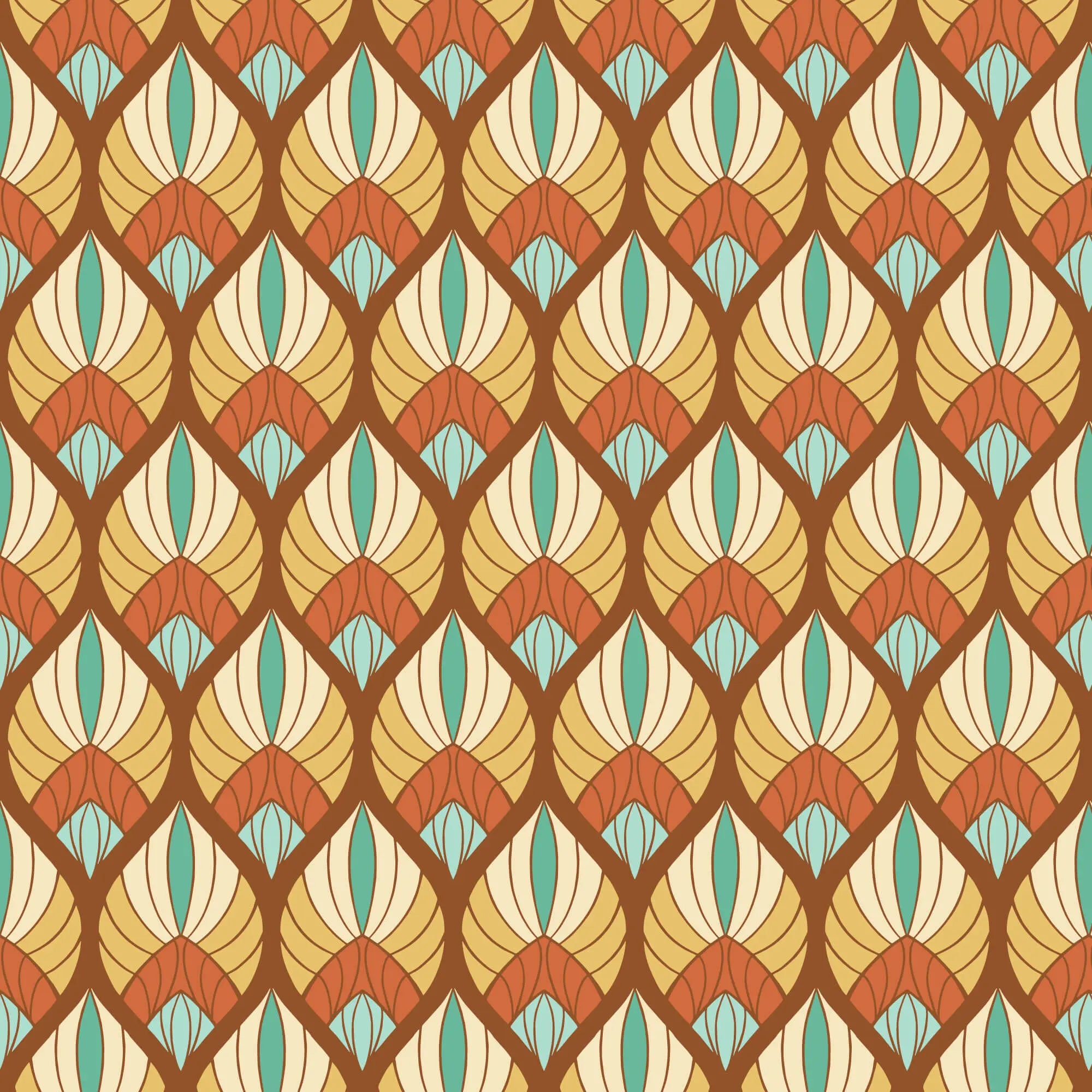 Florissima - Deco Shells - Gold 44" / 45" Fabric Per Yard The Fabric Company