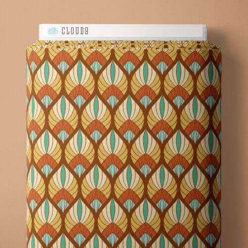 Florissima - Deco Shells - Gold 44" / 45" Fabric Per Yard