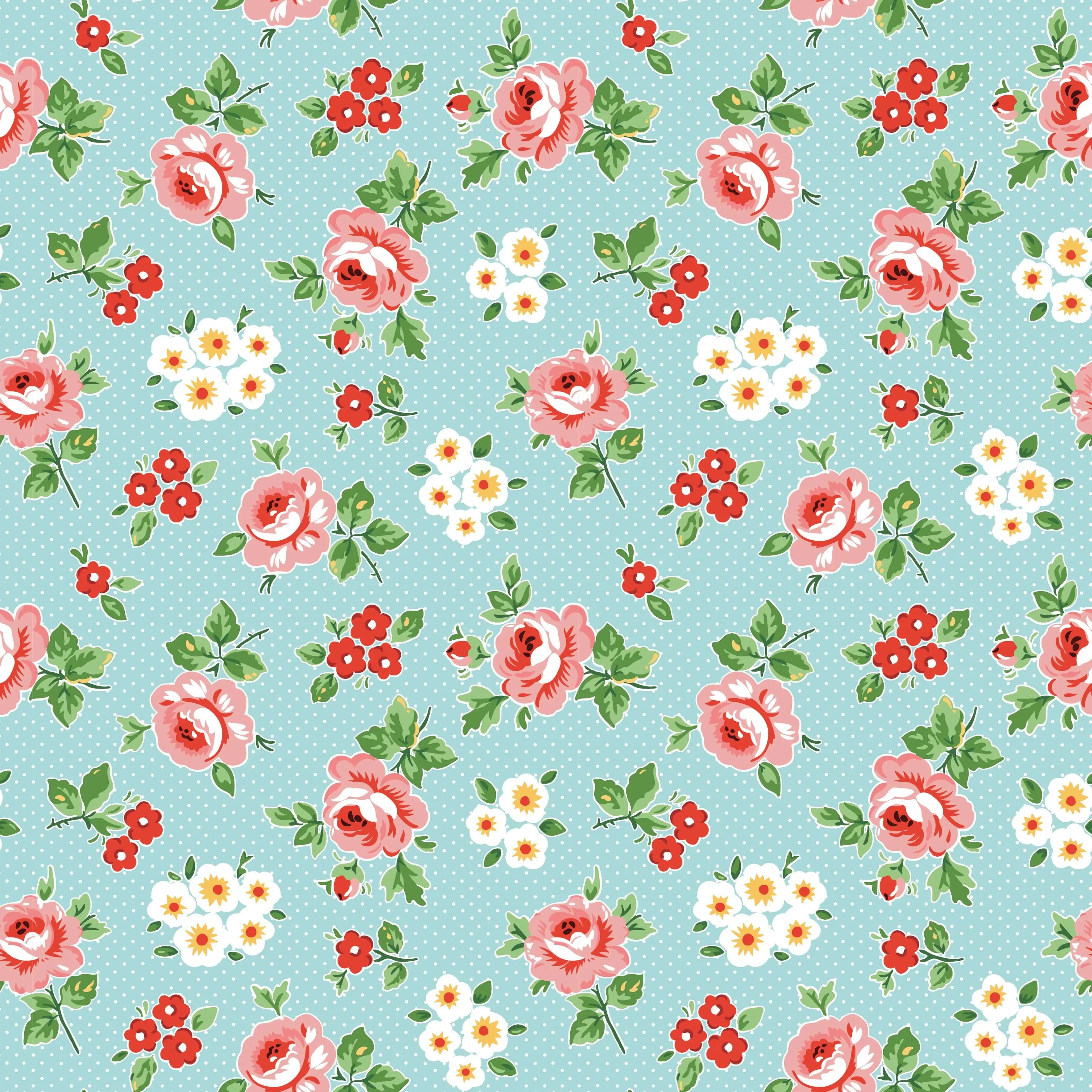 Flower Market - Hand Picked - Blue 44" / 45" Fabric Per Yard The Fabric Company