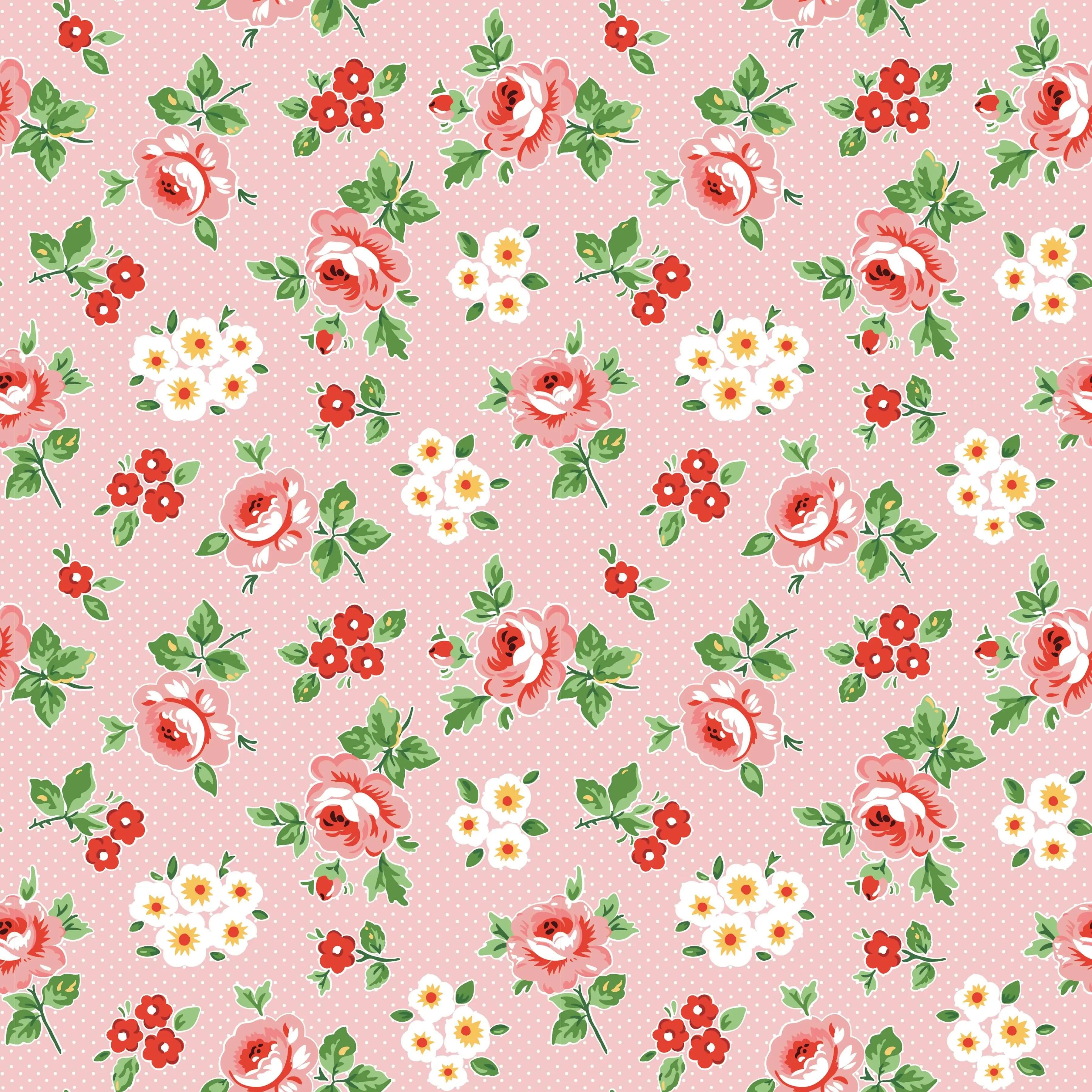 Flower Market - Hand Picked - Pink 44" / 45" Fabric Per Yard The Fabric Company