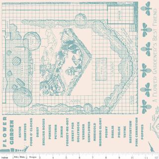Flower Patch Farmers Almanac 108 inch wideback quilt backing fabric 3-yard package by Lori Holt for Riley Blake Designs
