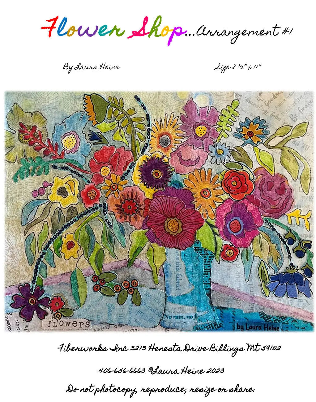 Flower Shop Arrangement #1 Collage - Linda's Electric Quilters