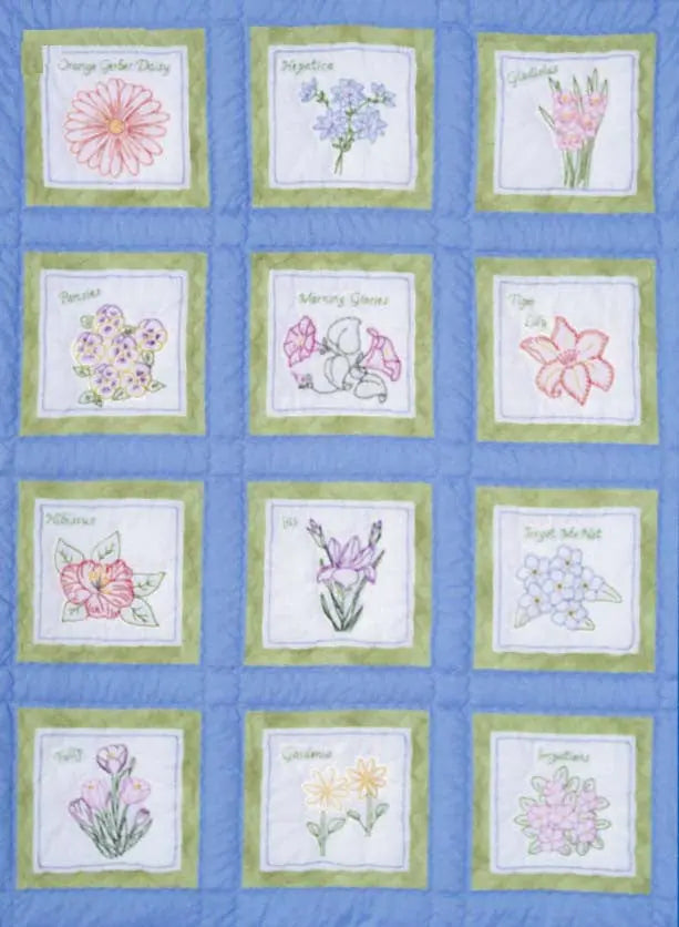 Flowers Theme Quilt Square - Linda's Electric Quilters