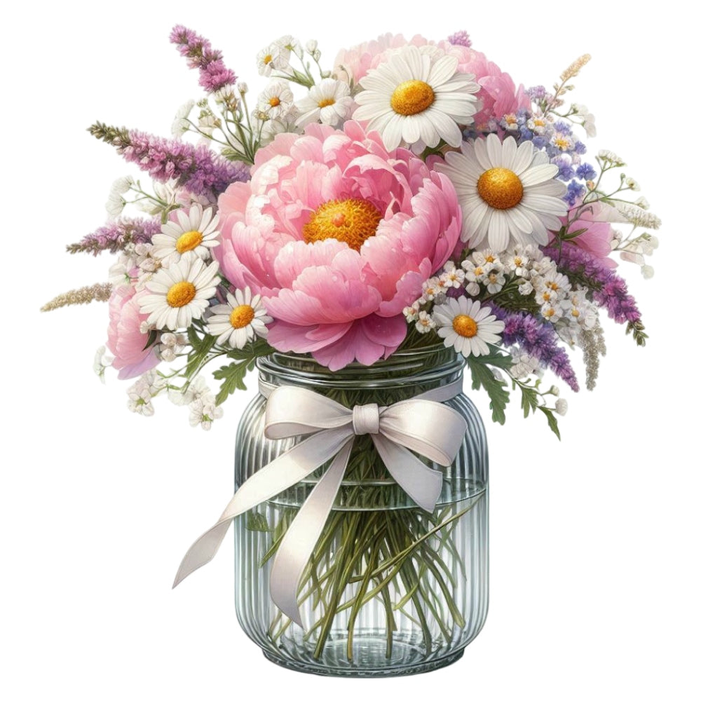 Flowers in a Jar Fabric Panel 10 QuiltingFabricPanels