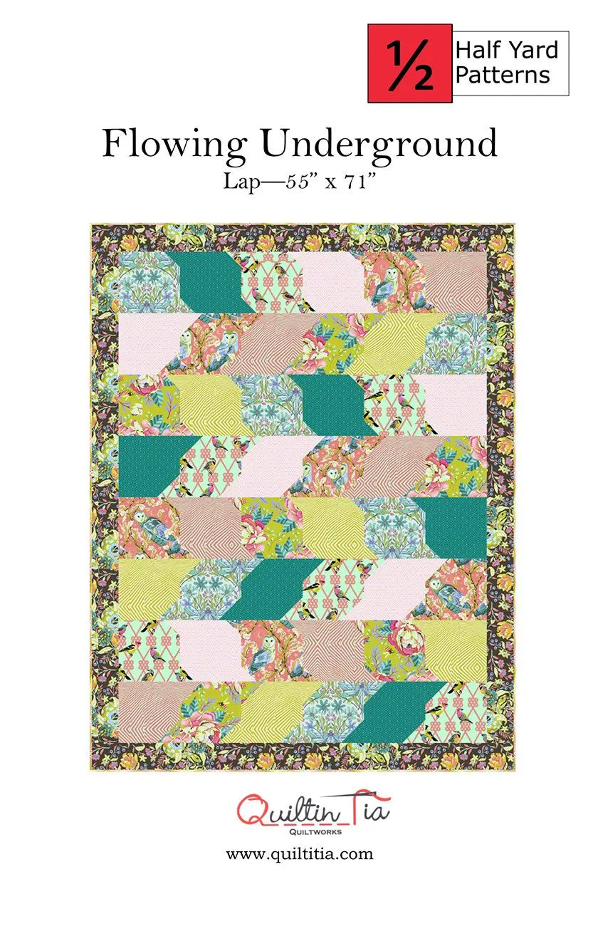 Flowing Underground - Half Yard Quilt Pattern - Linda's Electric Quilters