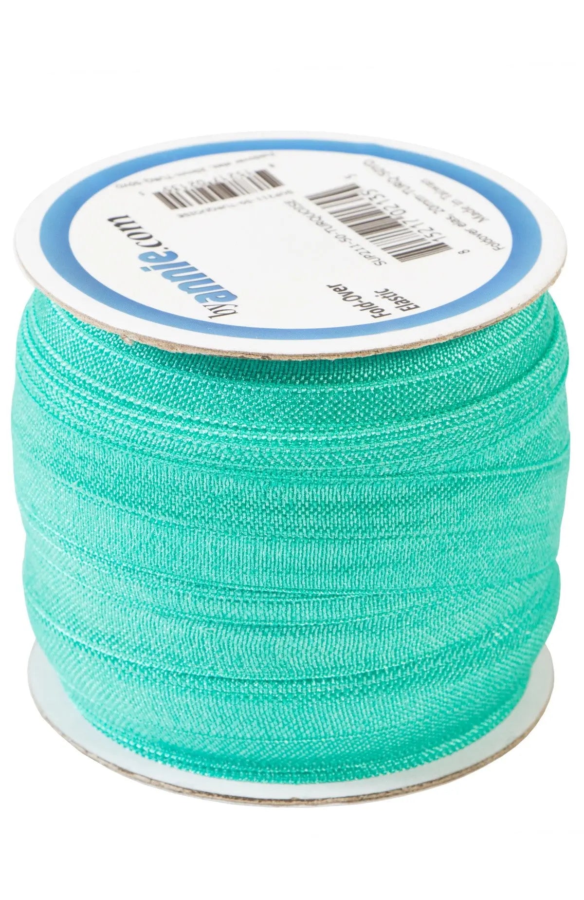 Fold-over Elastic 3/4in x 50yd Turquoise - Linda's Electric Quilters