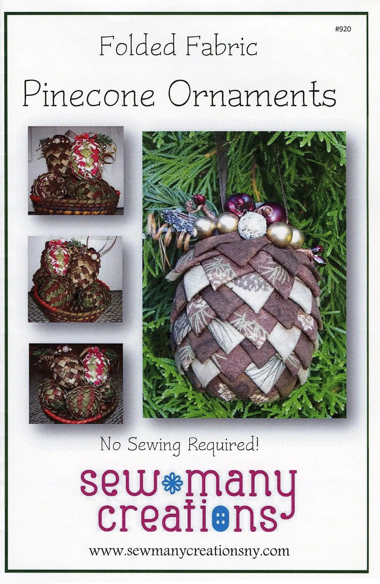 Folded Fabric Pinecone Ornaments - Linda's Electric Quilters