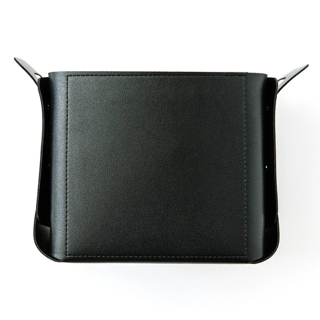 Folding Storage Tote Blank Black Leather - Linda's Electric Quilters